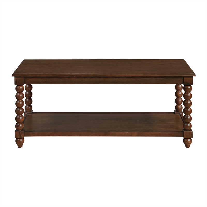 Elise Coffee Table wood in Dark Walnut Finish