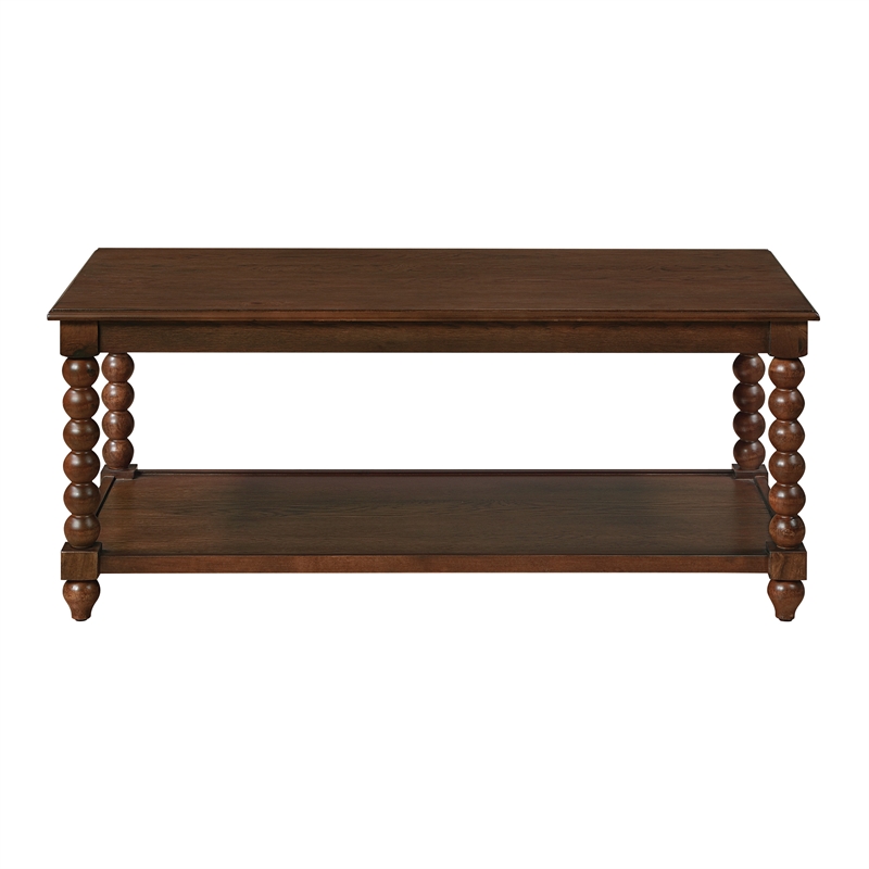Elise Coffee Table wood in Dark Walnut Finish