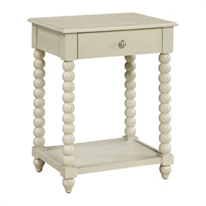 Elise Side Table With Drawer Wood  in Whitewash Finish