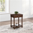 Elise Side Table With Drawer Wood in Dark Walnut Finish