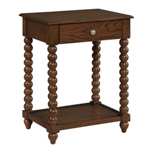 Elise Side Table With Drawer Wood in Dark Walnut Finish