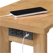 Winston Accent C-Table with Power in Wood Natural Oak Finish