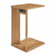 Winston Accent C-Table with Power in Wood Natural Oak Finish