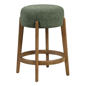 Wesley 26&quot Counter Stool in Pine Fabric with Medium Oak Finish Frame