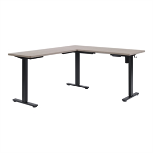 Primo 60&quot L-Shape Electric Desk Engineered Wood with Light Gray Top