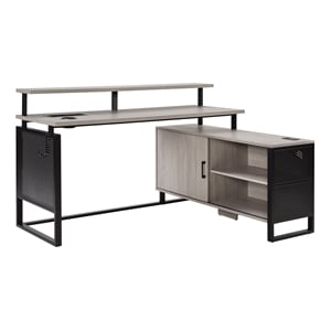 Ace 60&quotx 50&quot L-Shape Desk Engineered Wood in Grey Taupe Top
