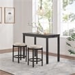 Melissa Counter Height Table Dining Set with Power 2 Stools Cream Fabric Seats