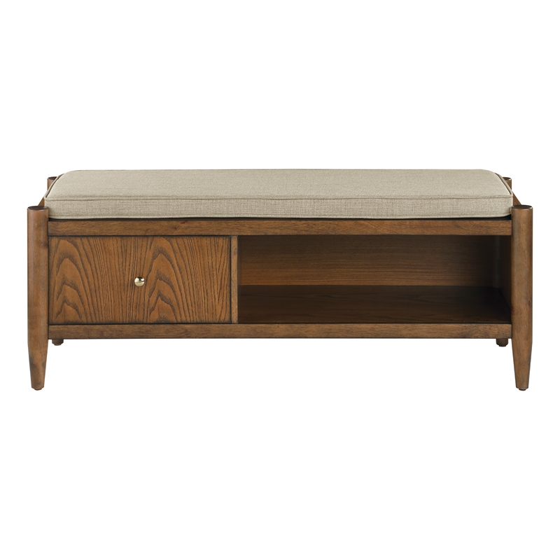 Marilyn Storage Bench Engineered Wood with Walnut Wood Finished