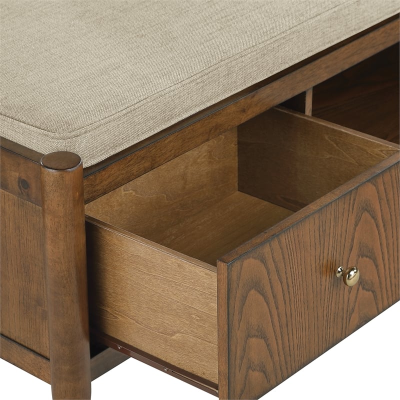 Marilyn Storage Bench Engineered Wood with Walnut Wood Finished