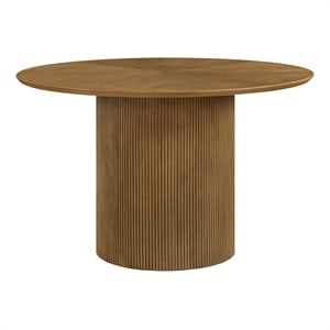 Jada 48&quot Round Dining Pedestal Table in Oak Finish Wood