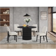 Jada 5-piece Round Pedestal Dining Table and 4 Chairs in Black Finish