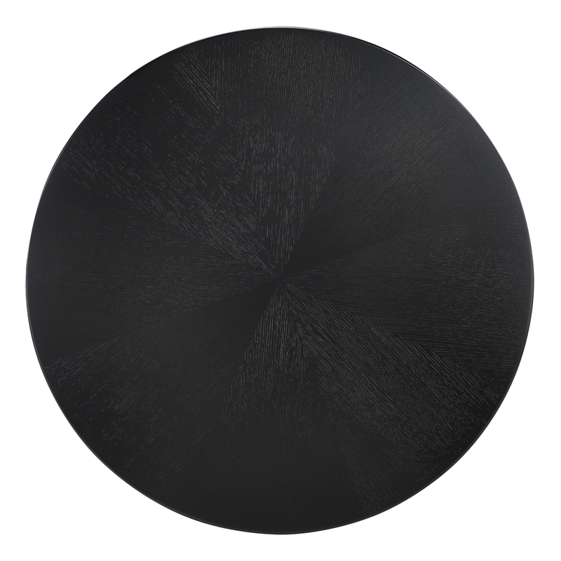 Jada 5-piece Round Pedestal Dining Table and 4 Chairs in Black Finish
