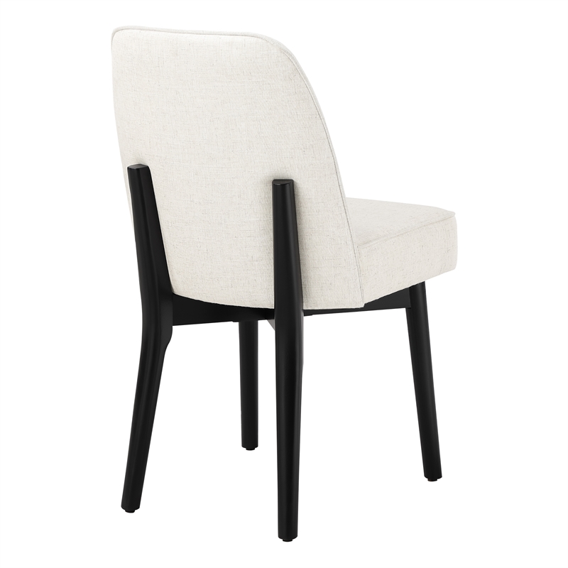 Jada Dining Chair 2-Pack in Linen Fabric with Black Finish Wood