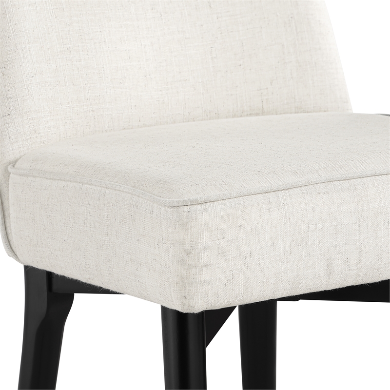 Jada Dining Chair 2-Pack in Linen Fabric with Black Finish Wood
