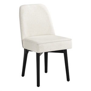 Jada Dining Chair 2-Pack in Linen Fabric with Black Finish Wood