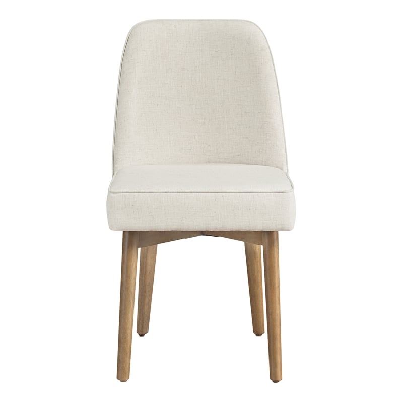Jada Dining Chair 2-Pack in Linen Fabric with Oak Finish Wood