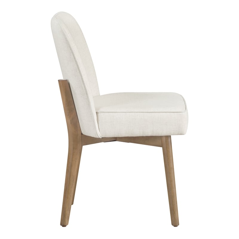 Jada Dining Chair 2-Pack in Linen Fabric with Oak Finish Wood