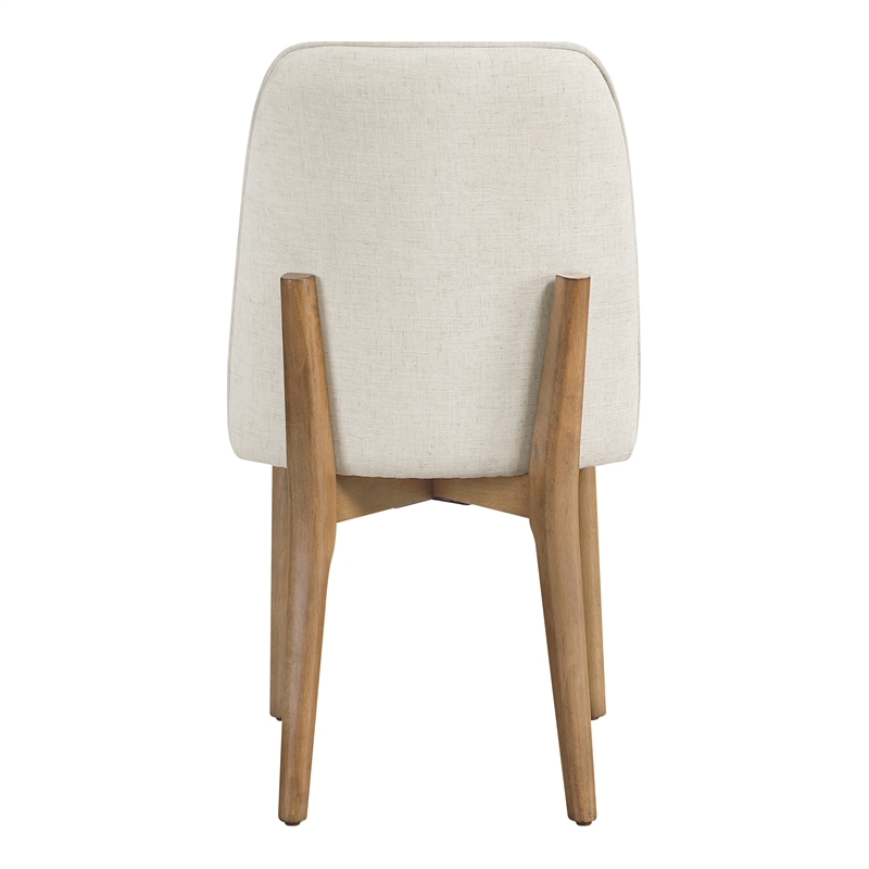 Jada Dining Chair 2-Pack in Linen Fabric with Oak Finish Wood