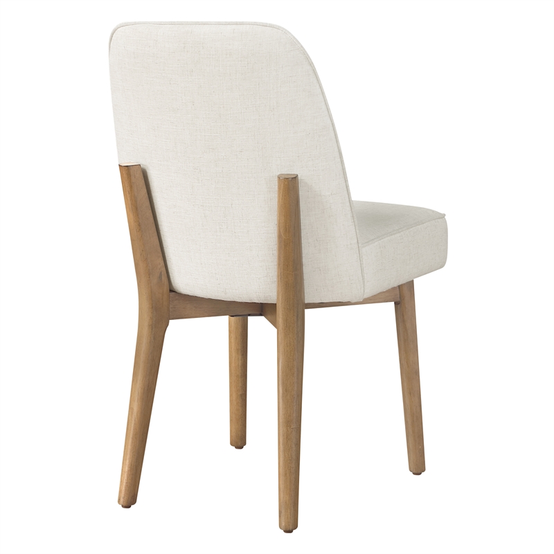 Jada Dining Chair 2-Pack in Linen Fabric with Oak Finish Wood