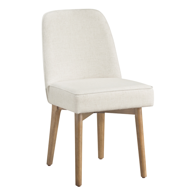 Jada Dining Chair 2-Pack in Linen Fabric with Oak Finish Wood