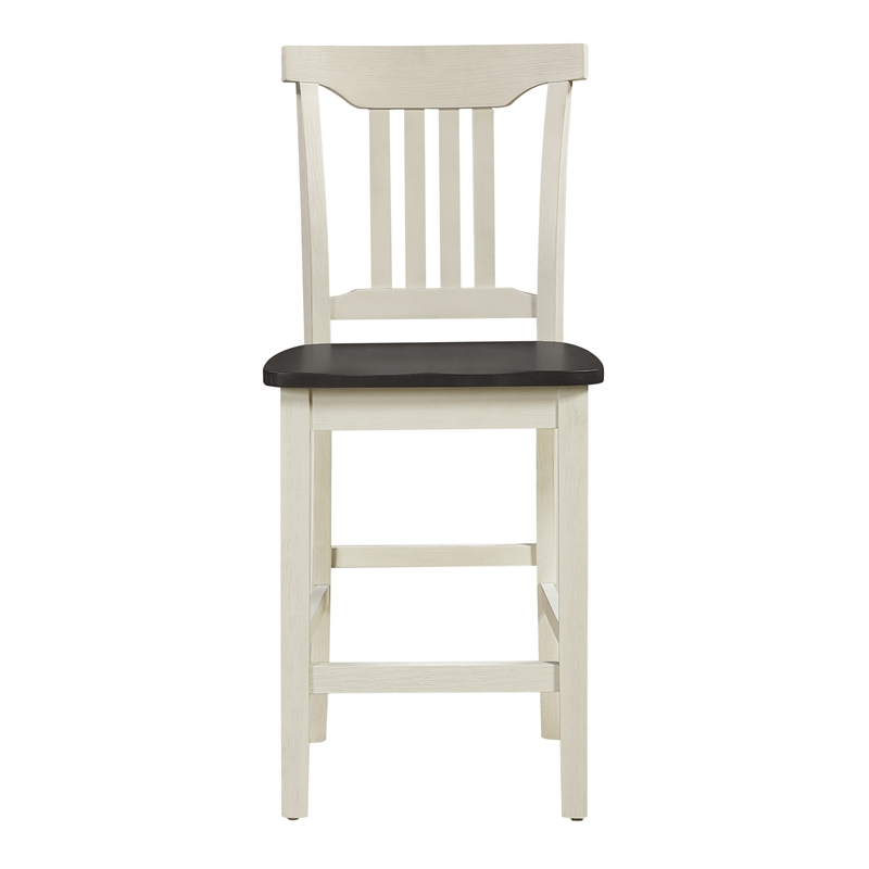 5pc Set Table Chairs Engineered Wood in Distressed White Wash