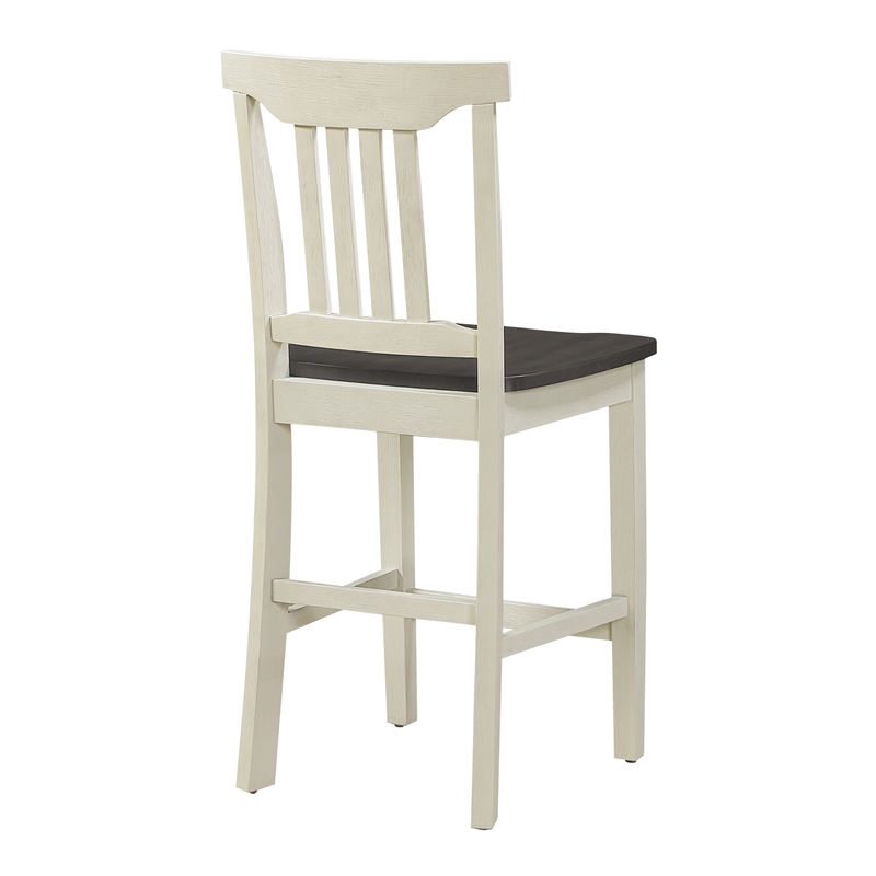 5pc Set Table Chairs Engineered Wood in Distressed White Wash