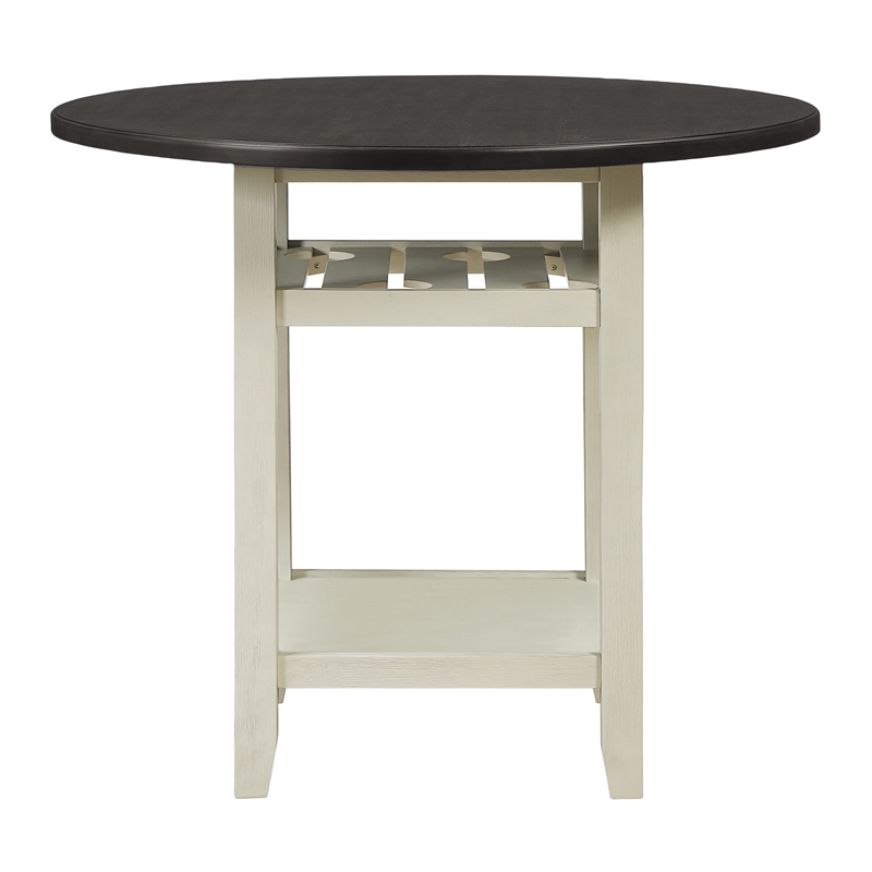 5pc Set Table Chairs Engineered Wood in Distressed White Wash