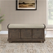 Dover Storage Bench Engineered Wood in Dark Walnut Finish with Beige Cushion