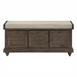 Dover Storage Bench Engineered Wood in Dark Walnut Finish with Beige Cushion