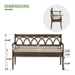Coventry Storage Bench Wood in Dark Walnut Finish Frame and Beige Seat Cushion