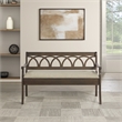 Coventry Storage Bench Wood in Dark Walnut Finish Frame and Beige Seat Cushion