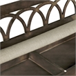 Coventry Storage Bench Wood in Dark Walnut Finish Frame and Beige Seat Cushion