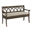 Coventry Storage Bench Wood in Dark Walnut Finish Frame and Beige Seat Cushion