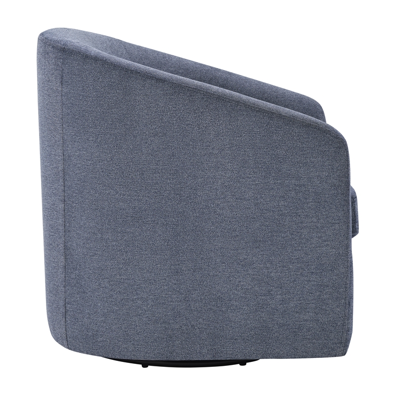 Parker Swivel Tub Chair in Blue Fabric