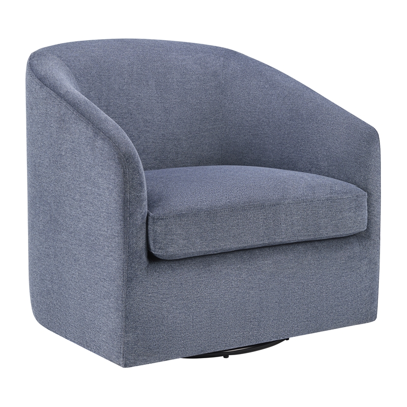 Parker Swivel Tub Chair in Blue Fabric