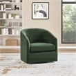 Parker Swivel Tub Chair In Green Fabric