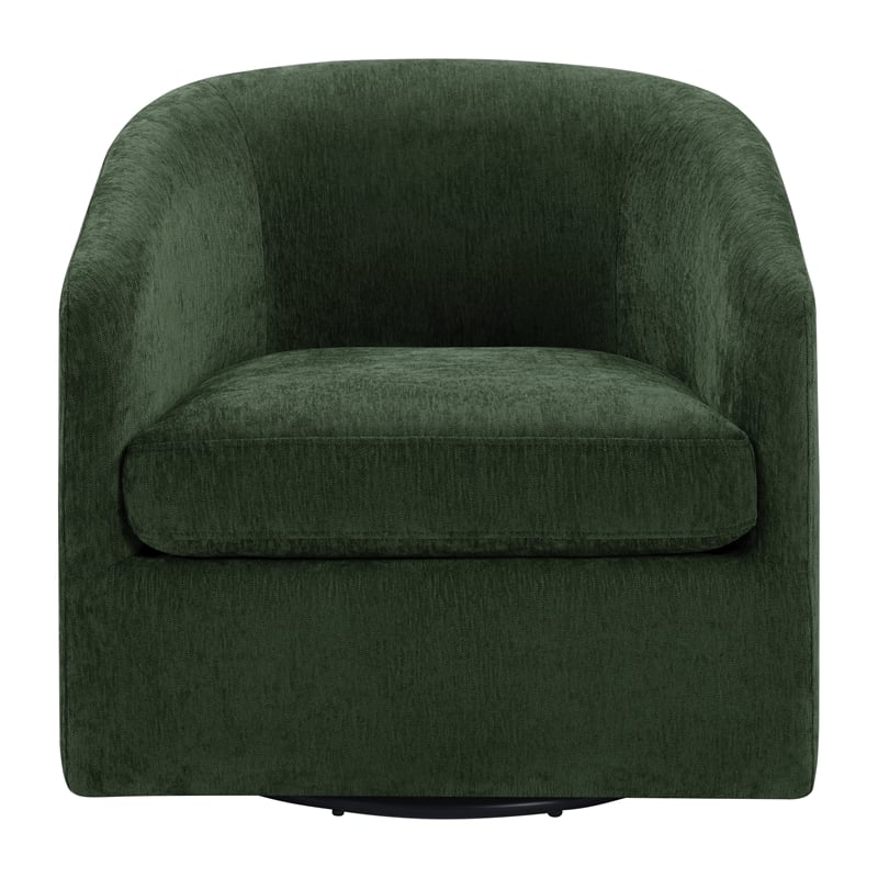 Parker Swivel Tub Chair In Green Fabric