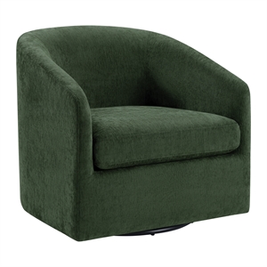 Parker Swivel Tub Chair In Green Fabric