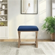 Carson X-Frame Stool in Navy Fabric and Medium Oak Finish Wood