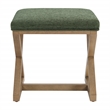 Carson X-Frame Stool in Pine Fabric and Medium Oak Finish Wood