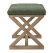 Carson X-Frame Stool in Pine Fabric and Medium Oak Finish Wood