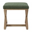 Carson X-Frame Stool in Pine Fabric and Medium Oak Finish Wood