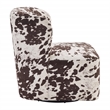 Lucia Swivel Chair in Brown Cow Fabric