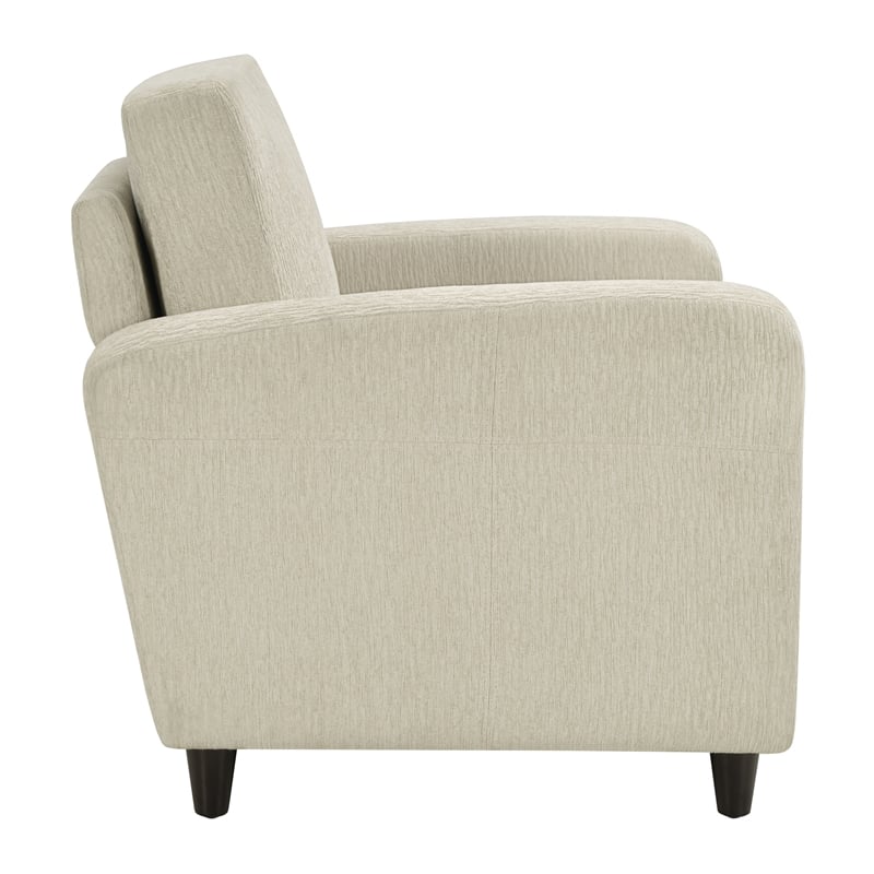Venus Club Chair in Cream Fabric and Medium Espresso Legs
