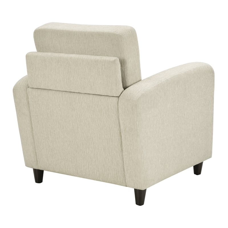 Venus Club Chair in Cream Fabric and Medium Espresso Legs