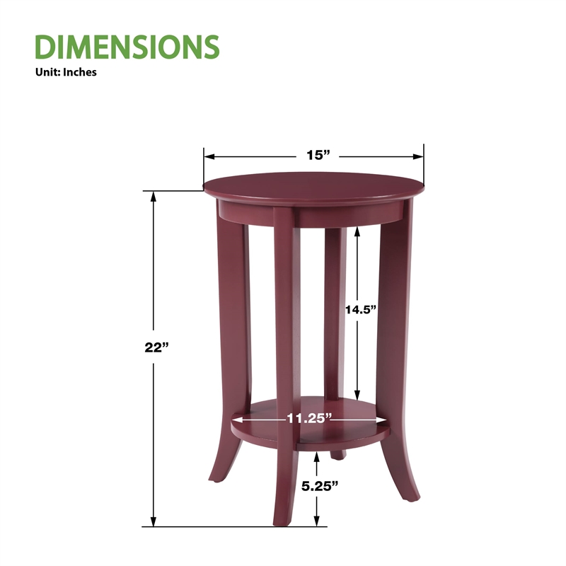 Golden Side Table in Maroon Wood Finish