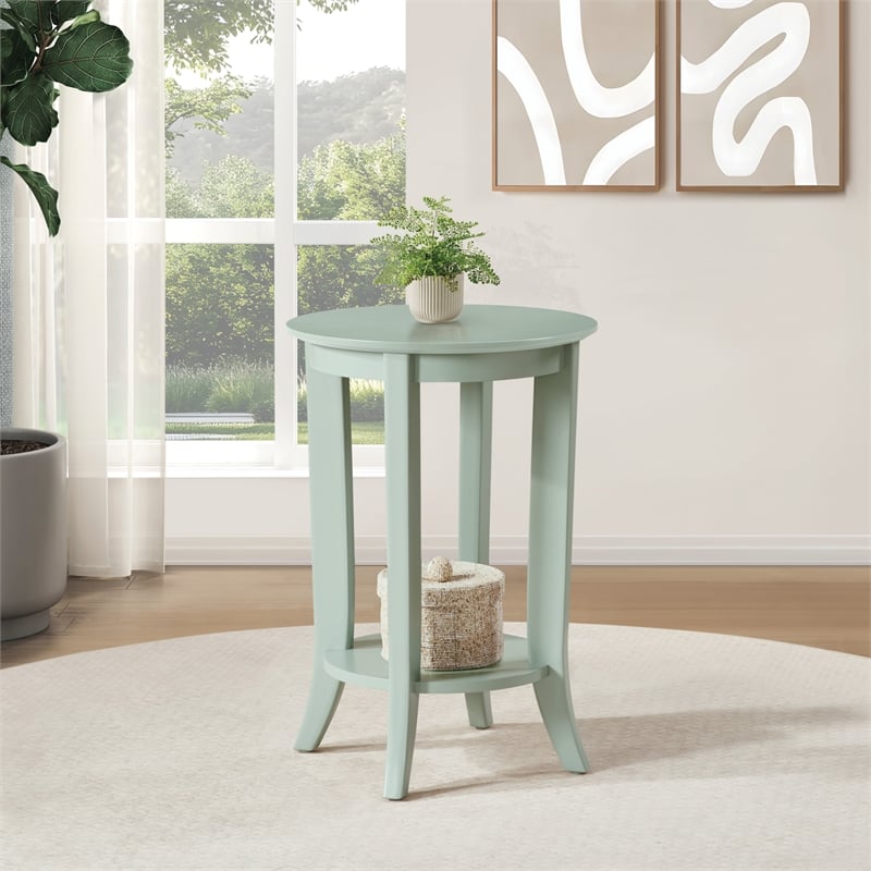 Golden Side Table in Sage Green Wood Finish