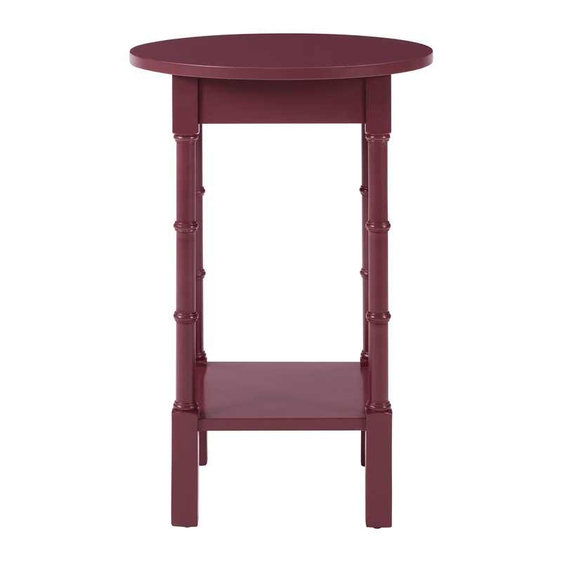 Golden Side Table in Maroon Wood Finish