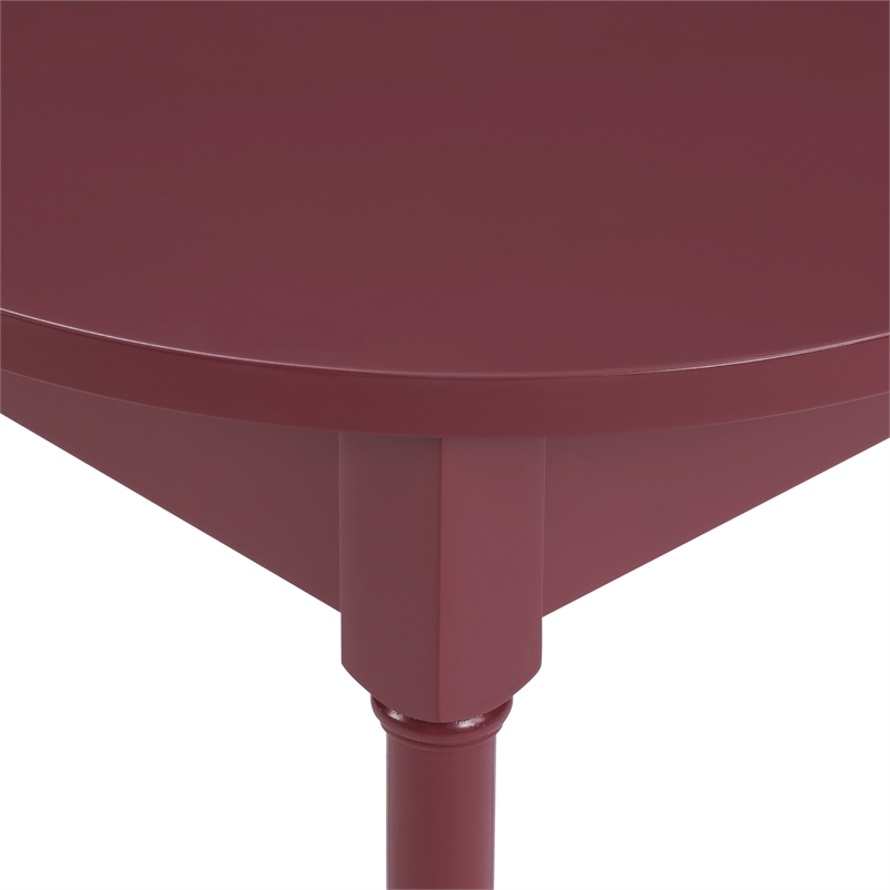 Golden Side Table in Maroon Wood Finish