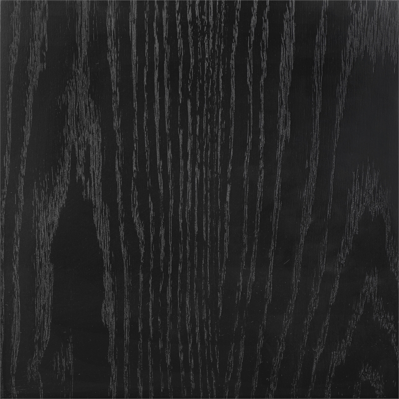 Chair Side Table with 1 Drawer and 1 Glass Door Engineered Wood in Black Finish